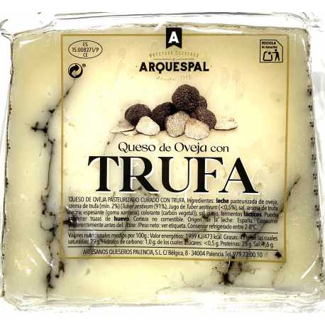 CUÑA DE QUESO DE OVEJA PURO CON TRUFA "ARQUESPAL" 200 gms.